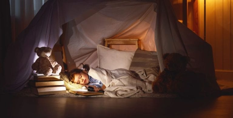 Child Camping Indoors