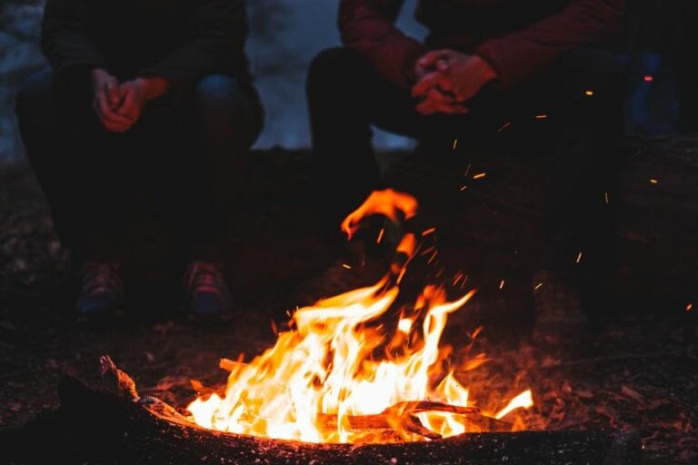 Getting Warm Near Campfire