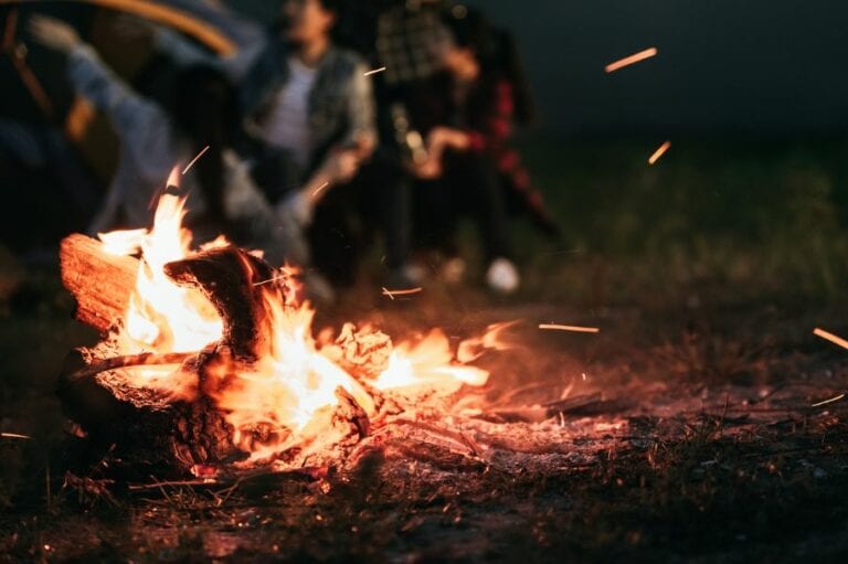 Family Near Campfire