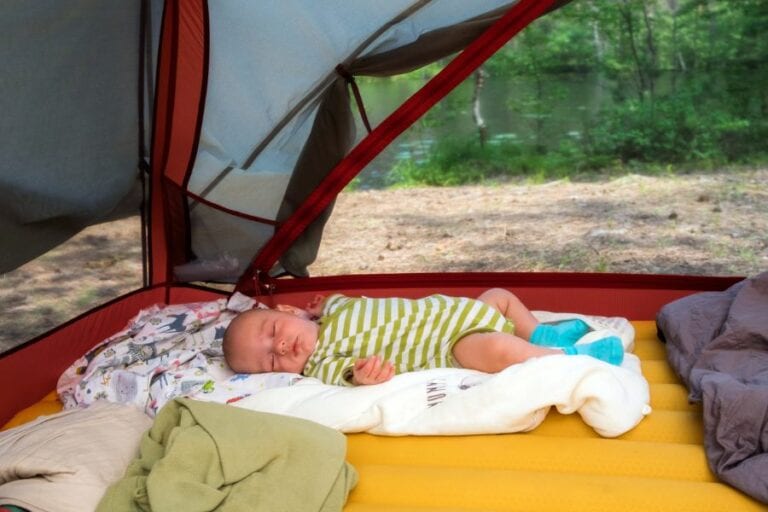 Baby Sleeping in Tent