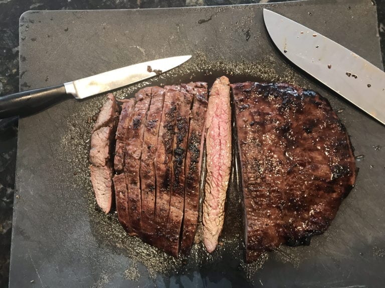 Juicy Flank Steak Ready For Eating
