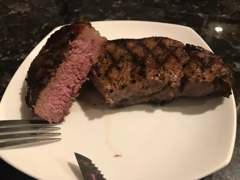 Reverse Seared Steak off Big Green Egg - Cut