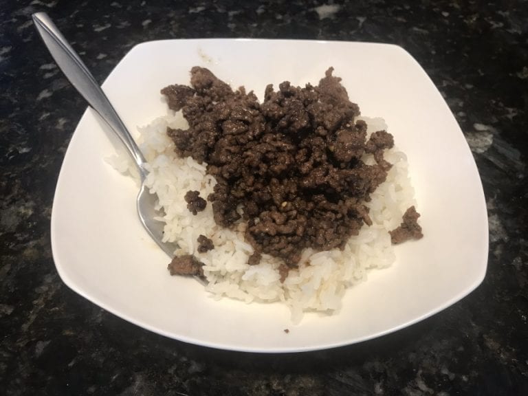 Korean Ground Beef Rice Bowl on Blackstone Griddle