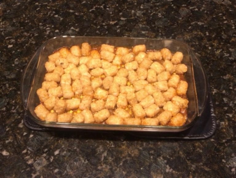Smoked-Tater-Tot-Taco-Casserole-Finished-and-Pulled-From-BGE