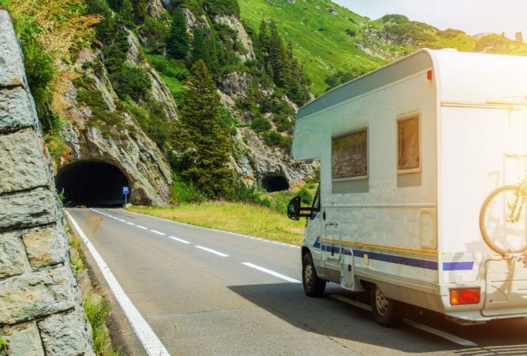 RV Going Through Tunnel
