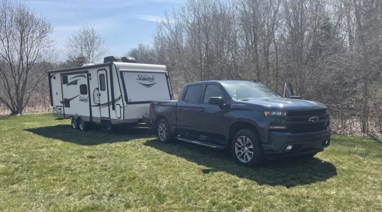 Forest River Shamrock Travel Trailer Camper & Silverado