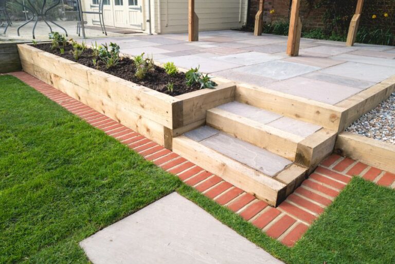 Raised Bed Garden Next to Patio