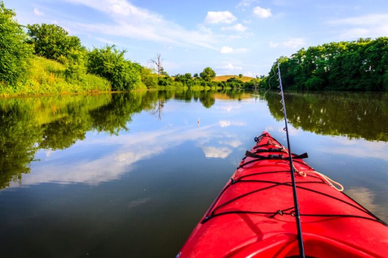 Fishing on a Lake in a Kayak