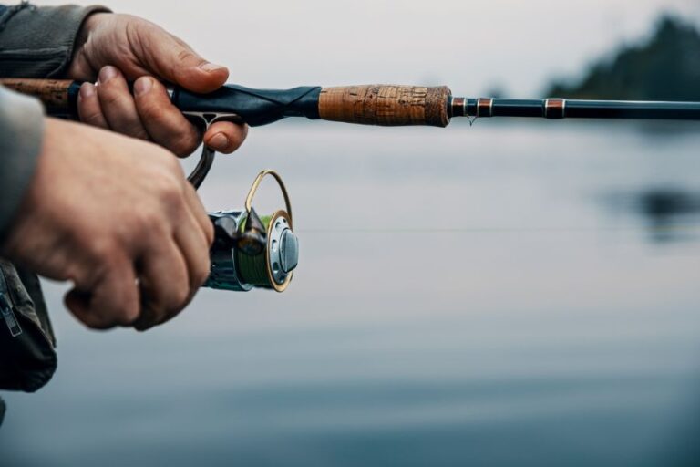 Summer Fishing on the River in the Early Morning