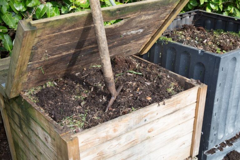 Open Compost With Pitchfork