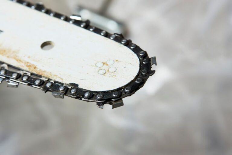 Close Up of Chainsaw Repair