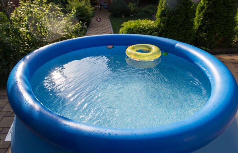 Clean Water in an Outdoor Inflatable Pool