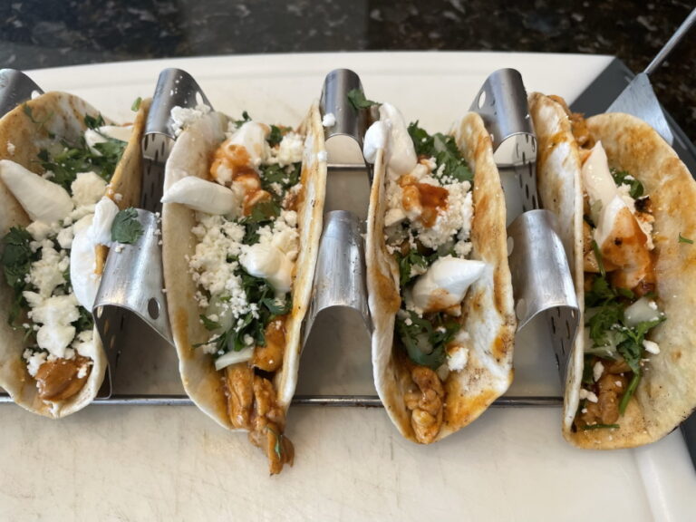 Chicken Street Tacos on the Blackstone - On the rack