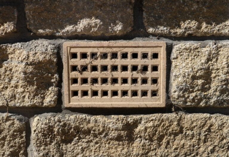 Ventilation Air Vent in the Blockwork of a House Wall