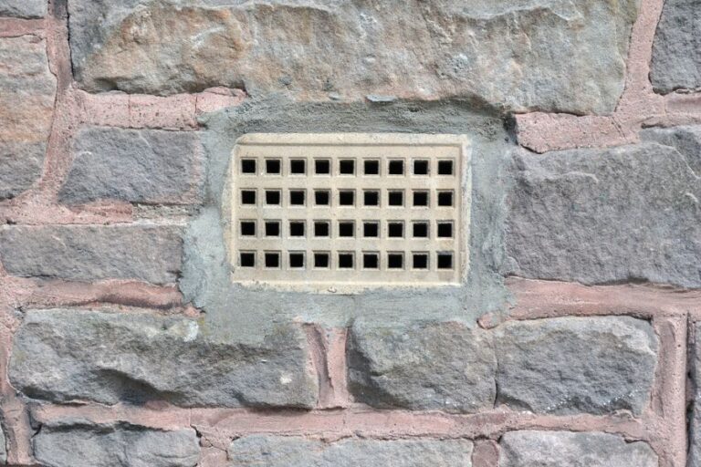 Closeup of a Vent Set in Brick
