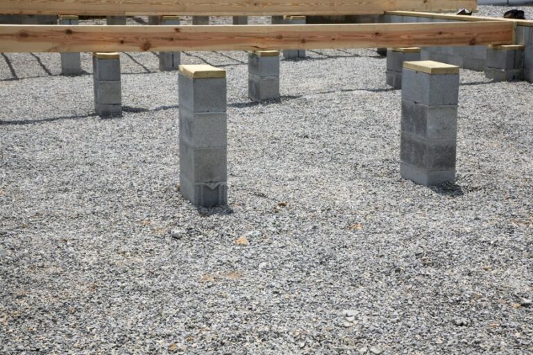Crawl Space and Floor Joists on a House Being Built