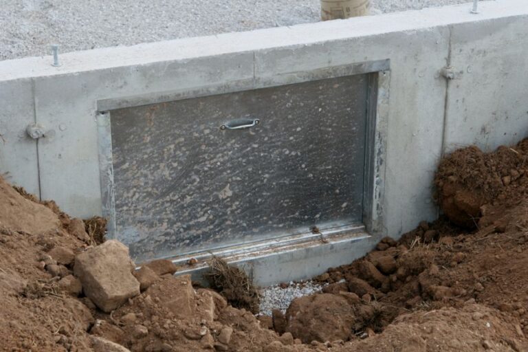 Crawlspace Door in the Foundation of a New House