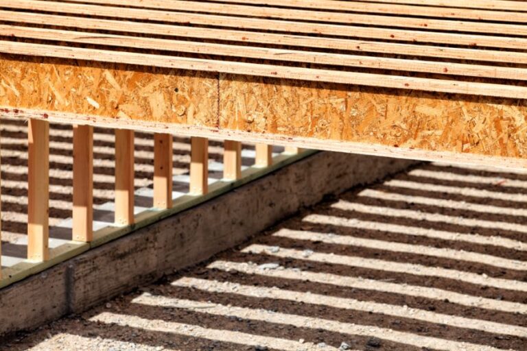 Engineered Wood Floor Joists Over a New Crawl Space