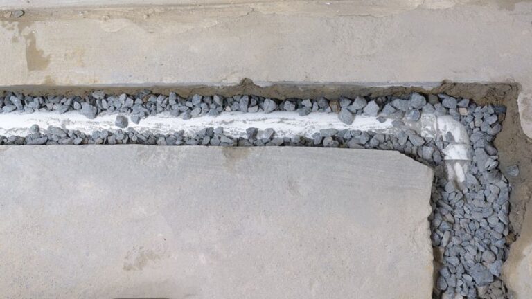 Top View of an Unfinished French Drain