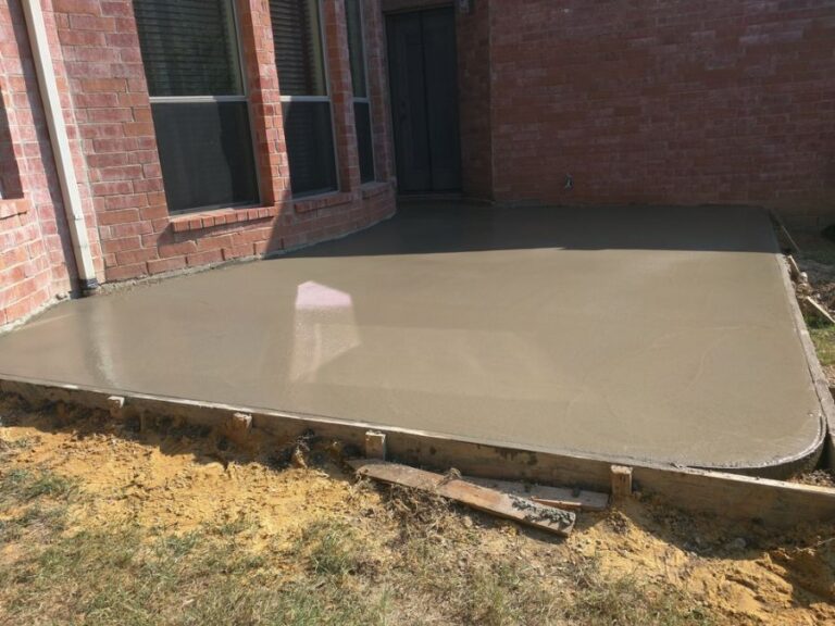 Freshly Poured and Smoothed Concrete Patio
