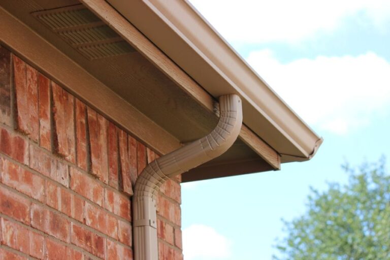 Gutters on the Roof of a Residential House