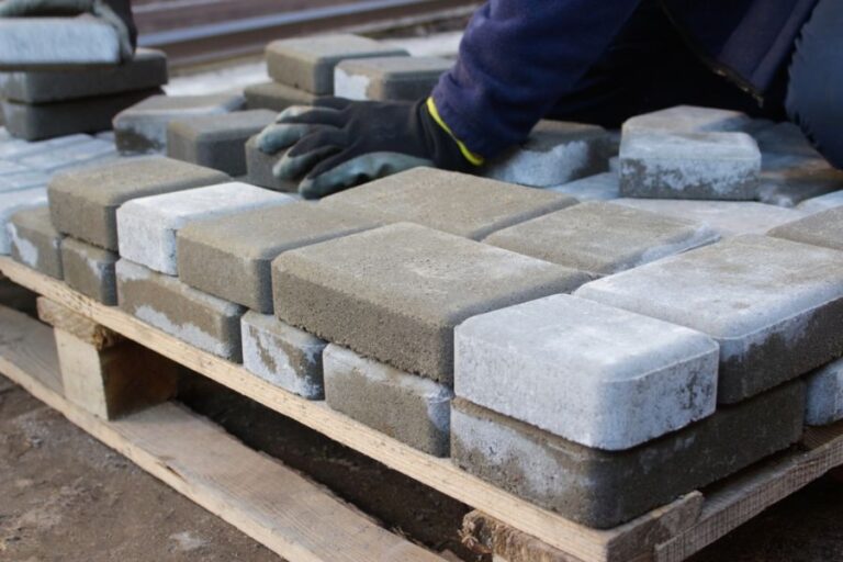 Pavers on a Pallet Ready to Be Installed
