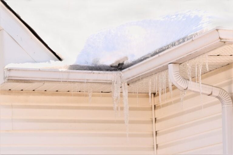Icicles Hanging from the Gutters of a White House