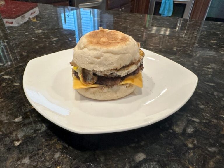 Zesty Smashed Sausage Egg Muffin - Plated