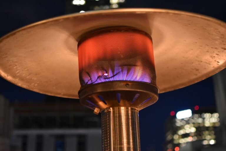 A Burning Patio Heater