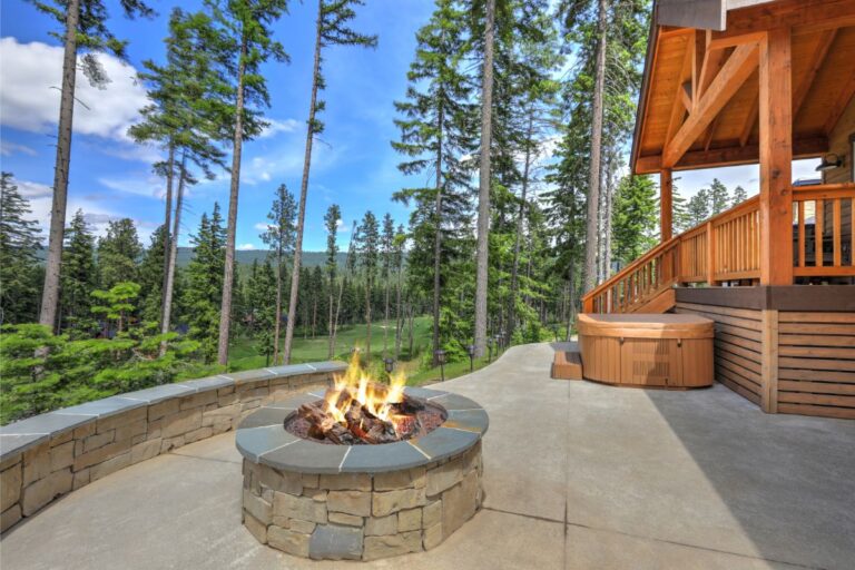 A Fire Pit Built Into the Patio of a Home