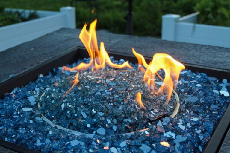 A Gas Fire Pit on a Cloudy Day