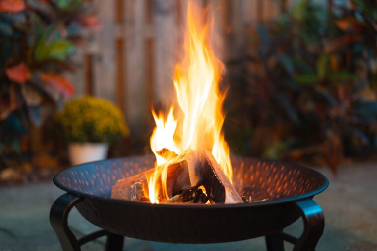 A Fire Pit With a Large Flame