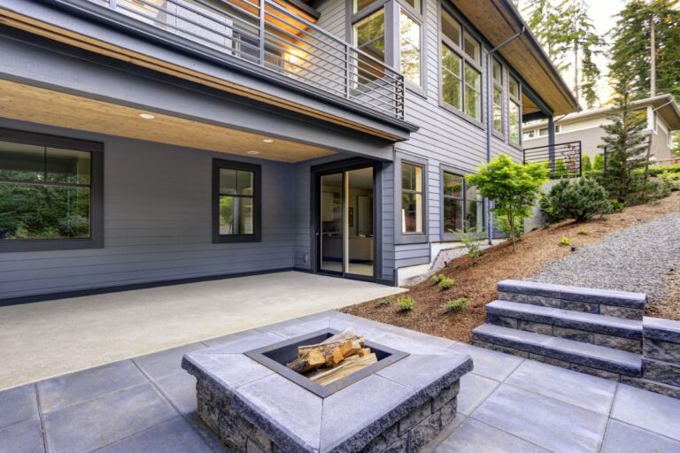 A New Fire Pit Near the Back of a House