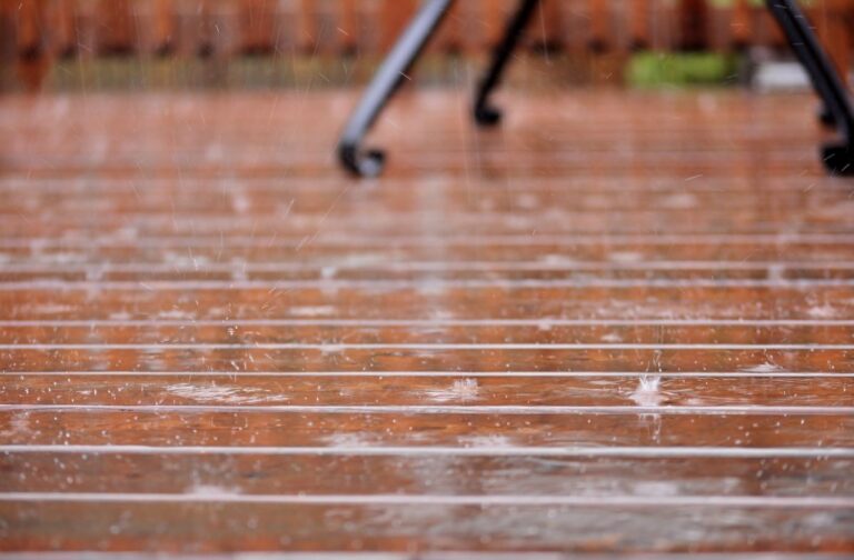 Pouring Rain on the Back Patio