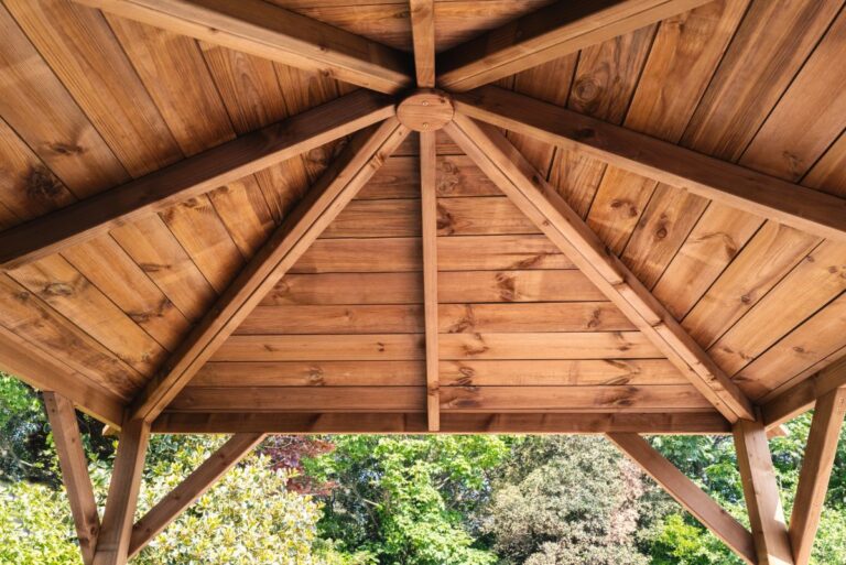 The Inside Roof of a Wooden Gazebo