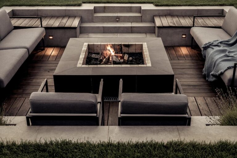 A Large Fire Pit on a Deck