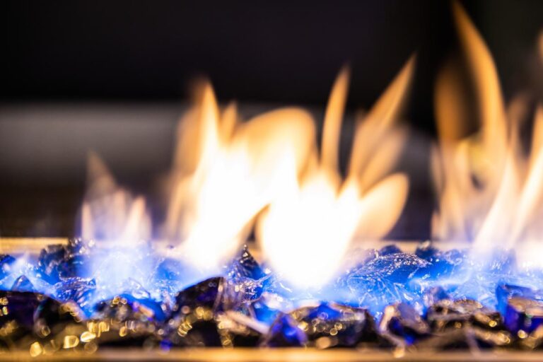 Large Flames from a Gas Fire Pit