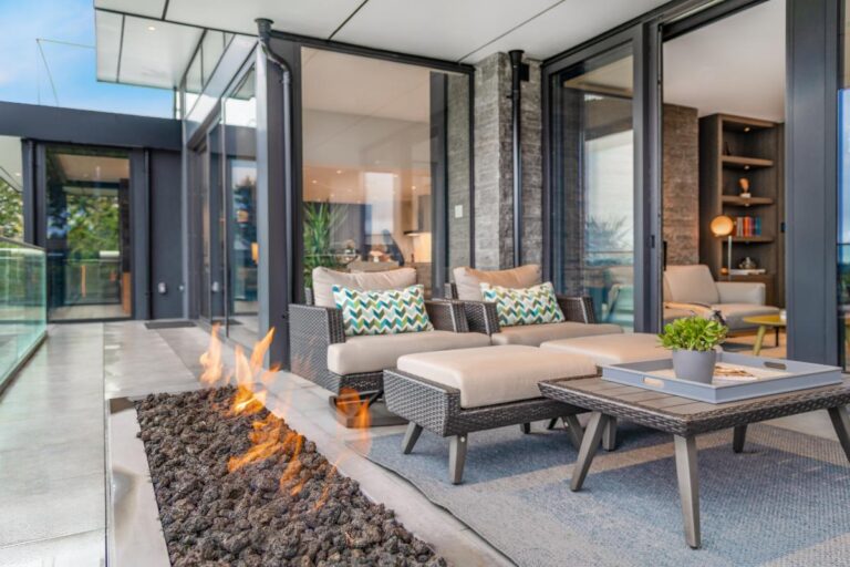 Beautiful Patio With Long Gas Fire Pit