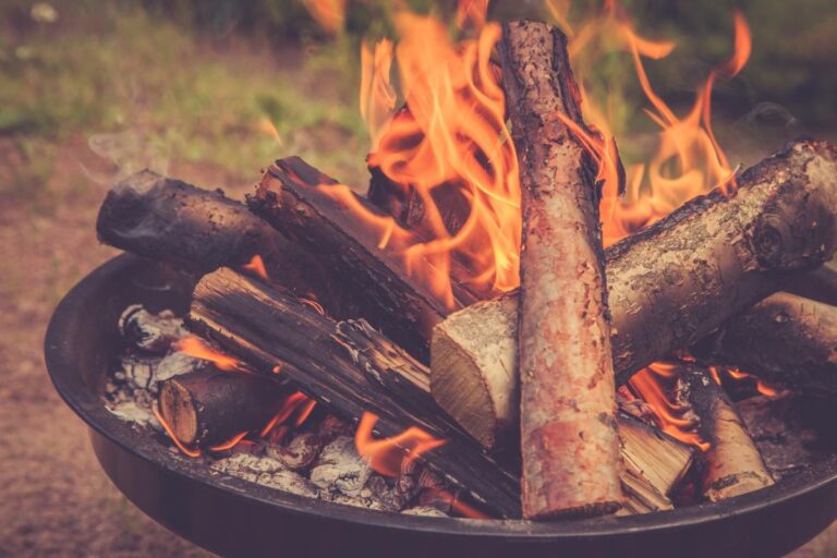 Burning Wood in a Fire Pit