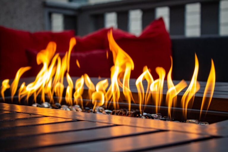 Close-up of a Gas Fire Pit