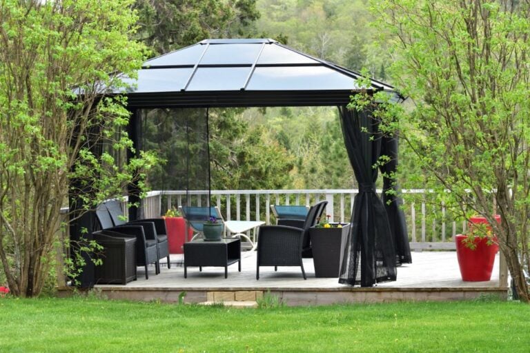 Metal Gazebo Covering Patio Furniture