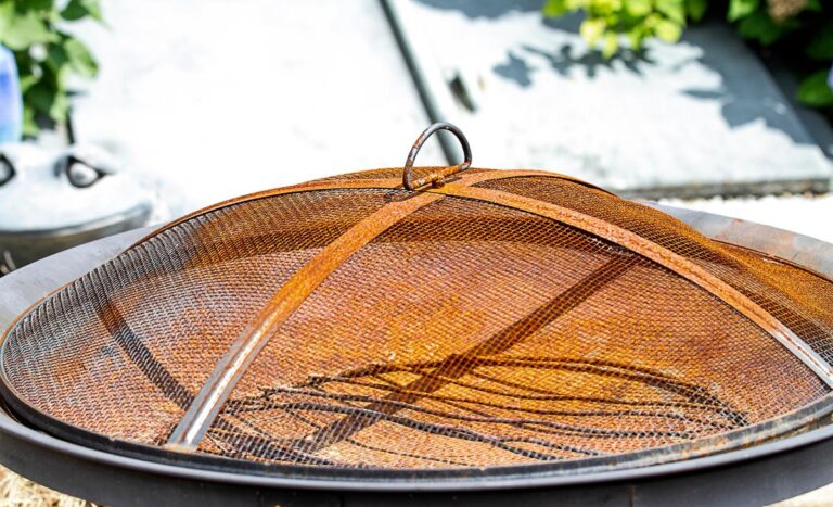 Fire Pit on a Patio With Rust