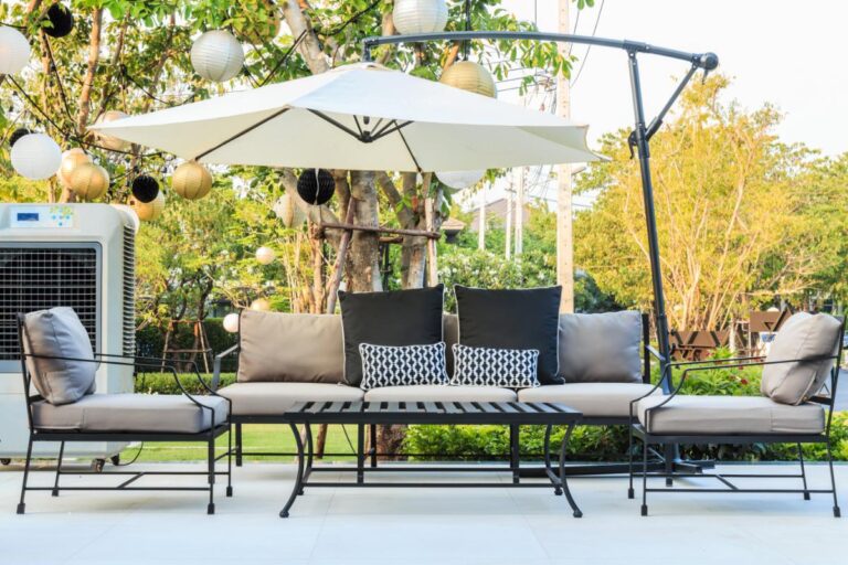 Offset Umbrella Over Patio Furniture
