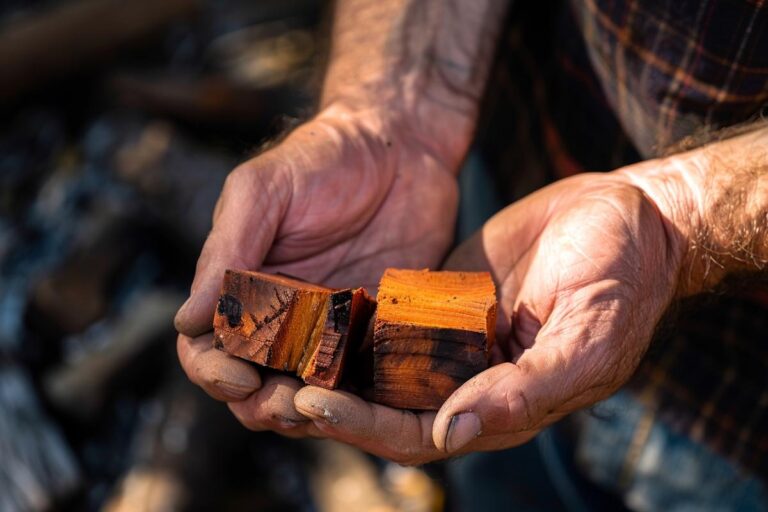 Holding Wood for Smoking Meat