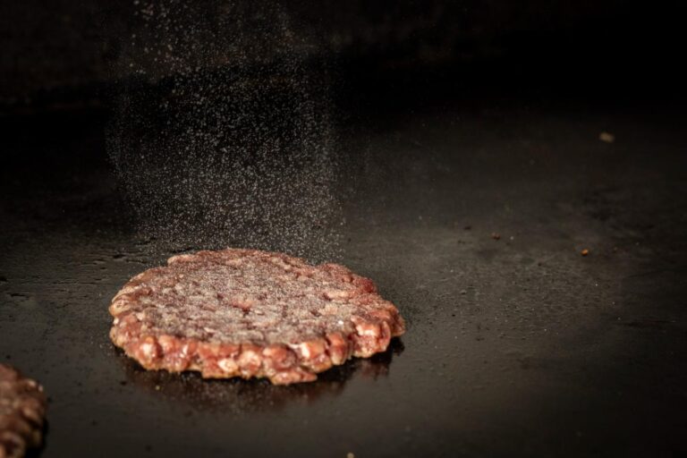 A Burger Pattie on a Griddle