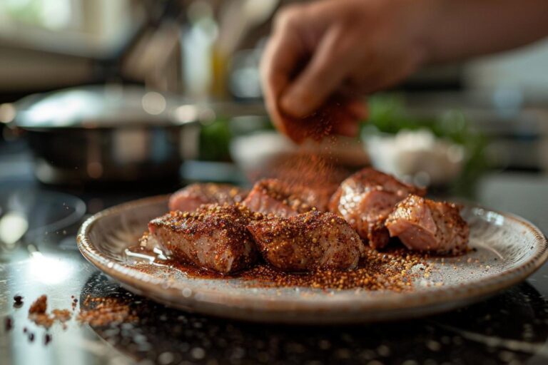 Adding Spice Rub to Meat
