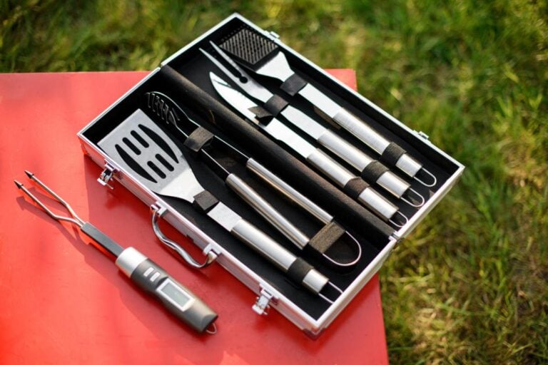 Grilling tools in a carrying case