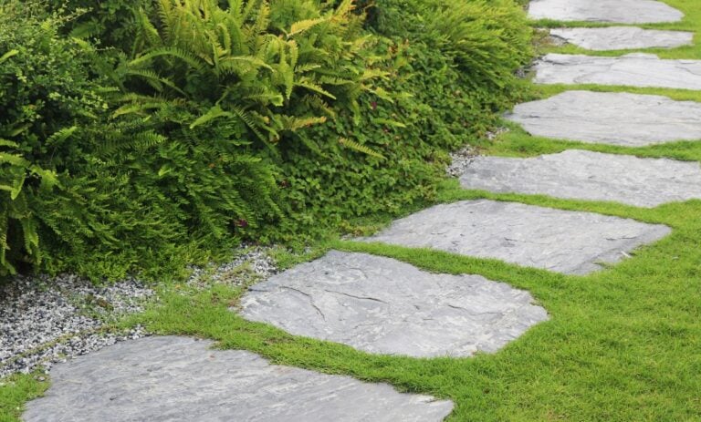 A flagstone walkway